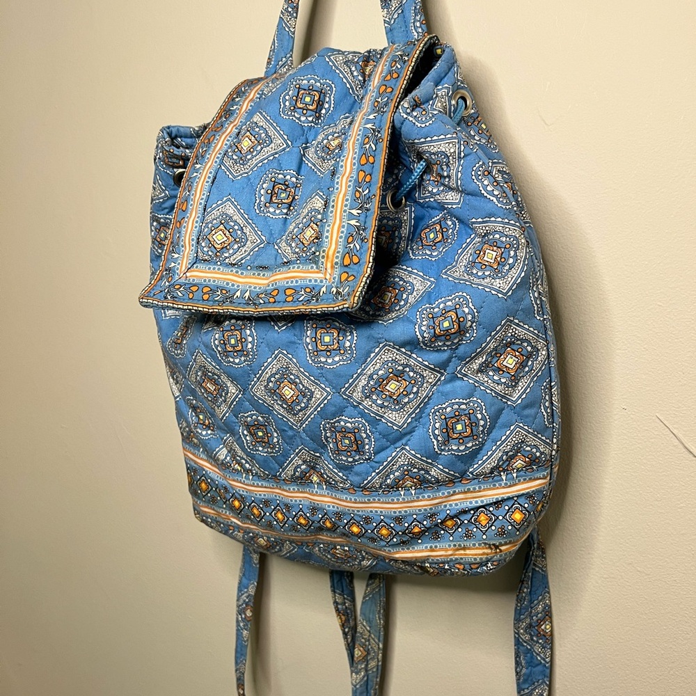 Vera Bradley traditional Blue Diamond design Backpack - Picture 2 of 13